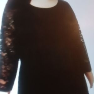 ROMANS boatneck black lace blouse 1x accept offers A-1